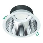 Philips LED Downlight Coreline DN142B Aluminium White 19.2W 2300lm 60D - 830 Warm White | Cutout 200mm - IP54 - UGR<19 - Dimmable