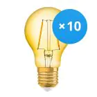 Multipack 10x Osram Vintage 1906 LED E27 Pear Filament Gold 2.5W 220lm - 824 Extra Warm White | Replaces 25W
